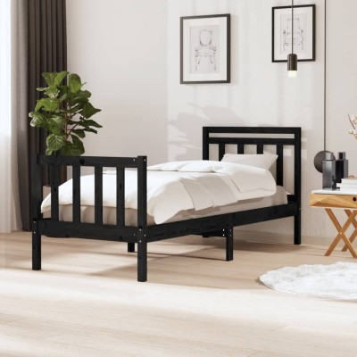 Bed frame, black, 75x190cm,...