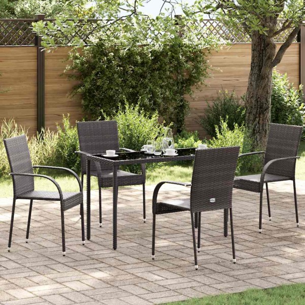 Stackable outdoor chairs, 4 pcs., brown color, polyrattan