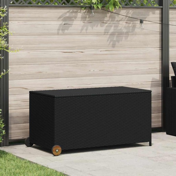 Garden storage box, black, 120x65x61cm, polyrattan