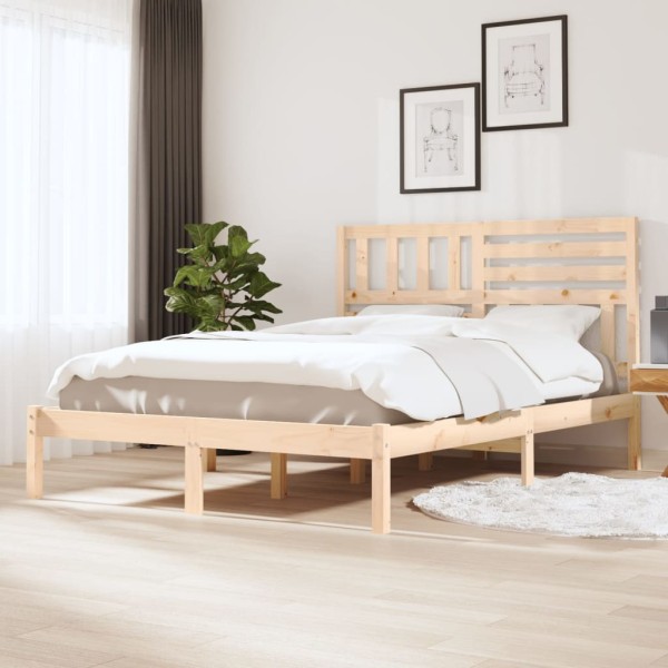 Bed frame, 135x190cm, solid pine wood, double