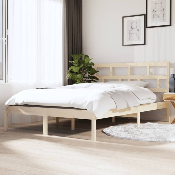 Bed frame, 140x190cm, solid pine wood
