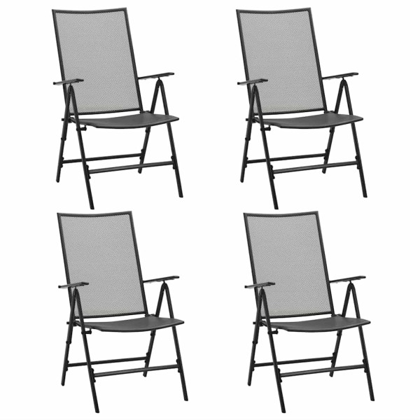Folding mesh chairs, 4 pcs., anthracite