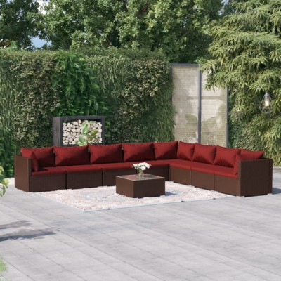 Garden set with cushions, 9...
