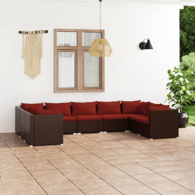 Garden set with cushions, 9...