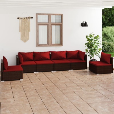 Garden set with cushions, 6...
