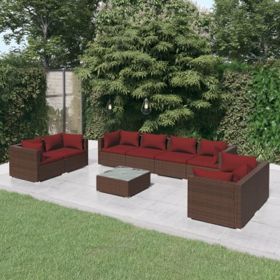 Garden set with cushions, 9...