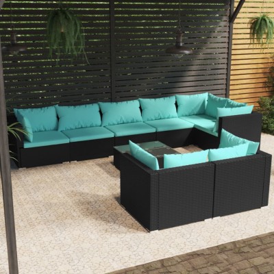 Garden set with cushions, 9...