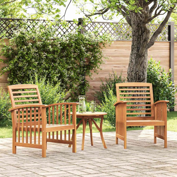 Garden chairs, 2 pcs., solid acacia wood