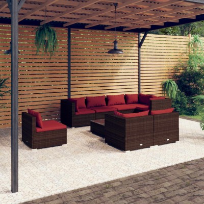Garden set with cushions, 9...