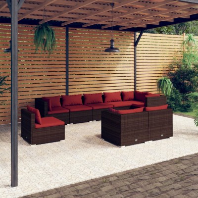 Garden set with cushions, 9...