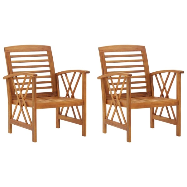 Garden chairs, 2 pcs., solid acacia wood