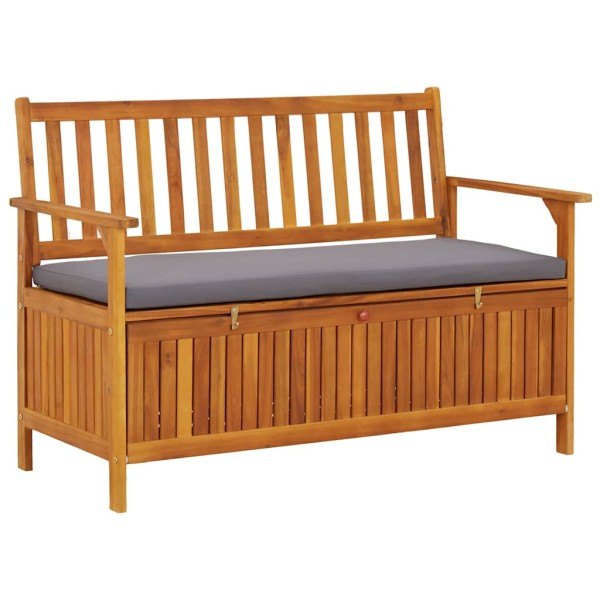 Garden bench-storage box, 120 cm, solid acacia wood