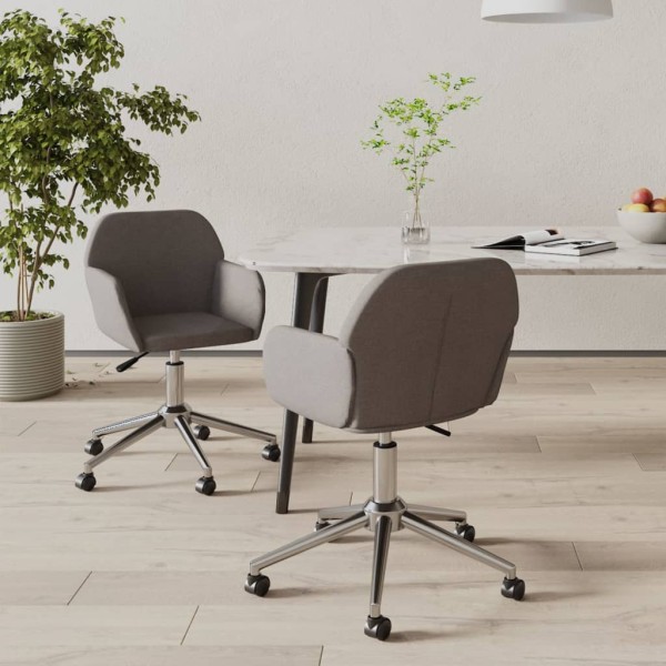 Swivel dining chairs, 2 pcs., dark gray, fabric