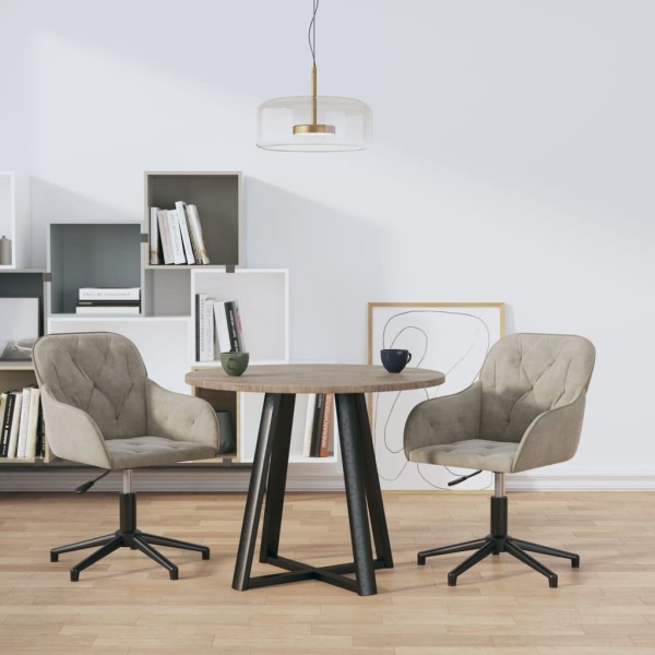 Swivel dining chairs, 2 pcs., light gray, velvet