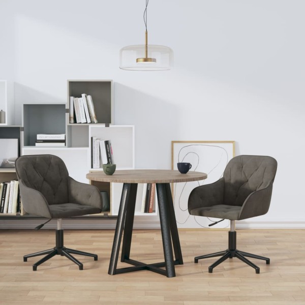 Swivel dining chairs, 2 pcs., dark gray, velvet