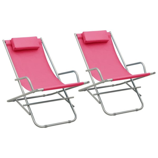 Rocking chairs, 2 pcs., pink, steel