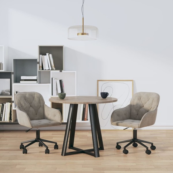Swivel dining chairs, 2 pcs., light gray, velvet