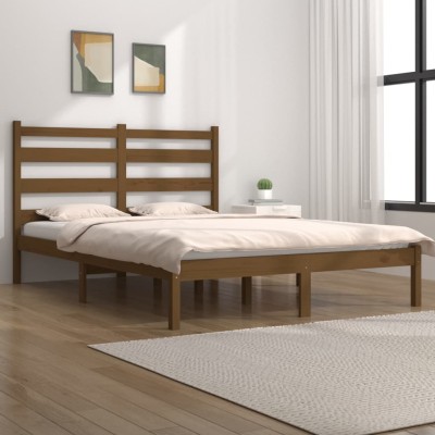 Bed frame, honey brown,...