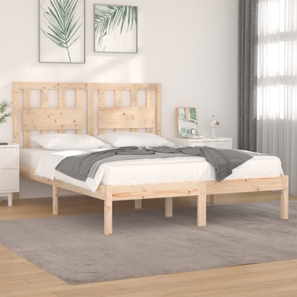 Bed frame, 200x200cm, solid pine wood