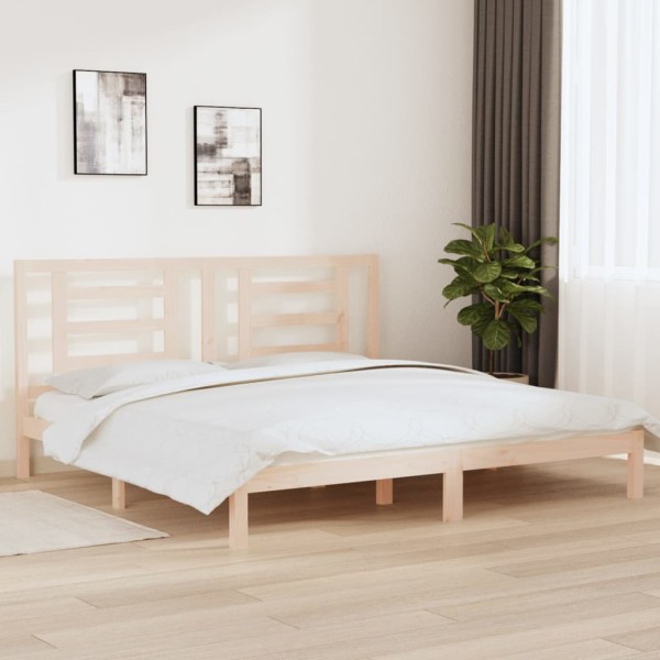Bed frame without mattress, 200x200cm, solid pine wood
