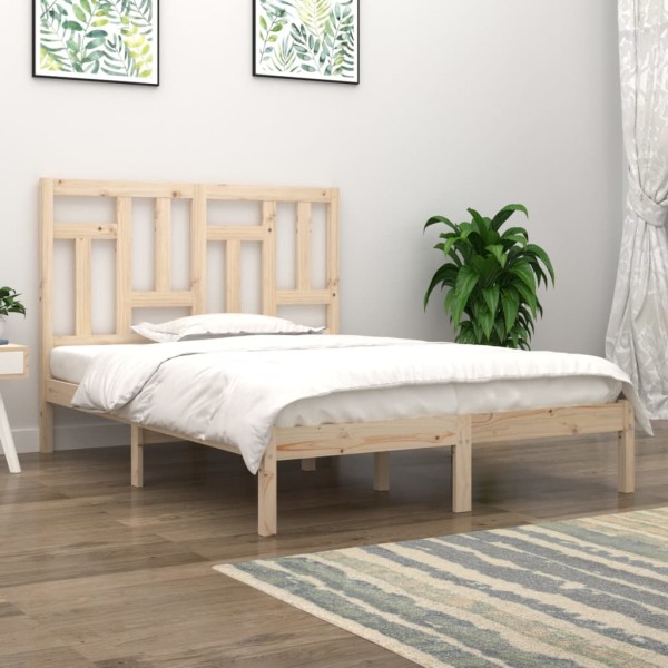 Bed frame without mattress, 140x200cm, solid pine wood