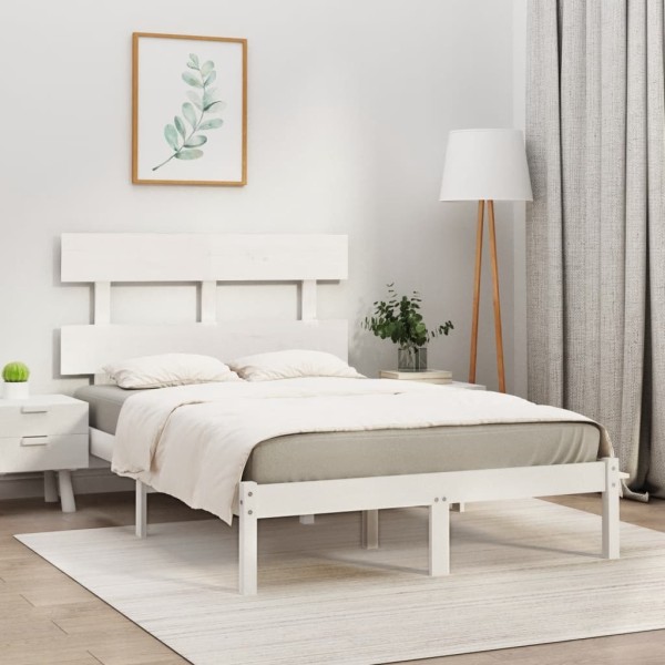 Bed frame, white, 160x200cm, solid wood