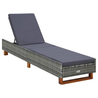 Sun lounger with cushion,...
