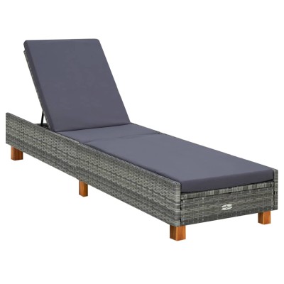 Sun lounger with mattress,...
