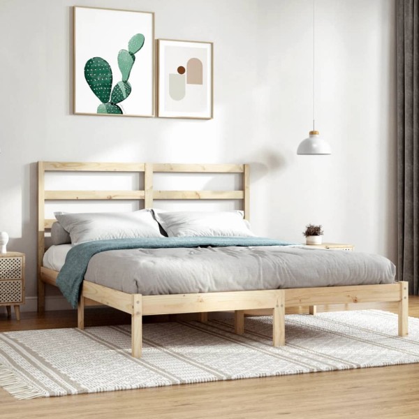 Bed frame, 135x190cm, solid wood, double