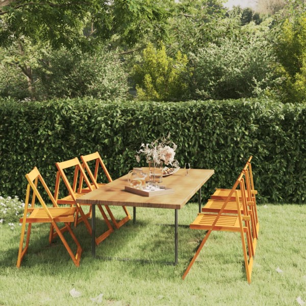 Folding garden chairs, 6 pcs., solid acacia wood