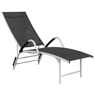 Sun lounger, black, textile...