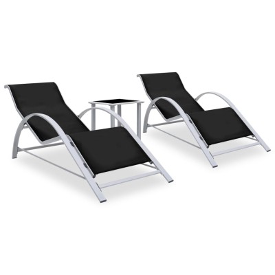 Sunbeds with table, 2 pcs.,...