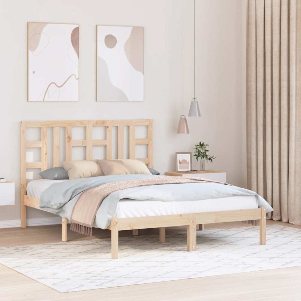 Bed frame, 135x190cm, solid wood, double