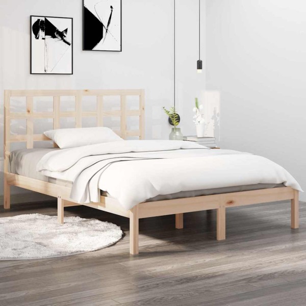 Bed frame, 135x190cm, solid wood, double