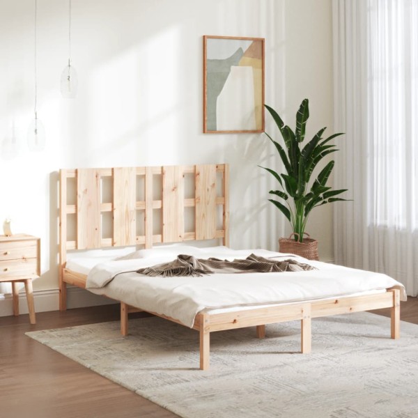 Bed frame, 135x190cm, solid wood, double
