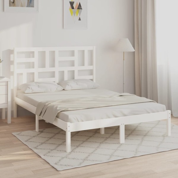 Bed frame, white, 120x200cm, solid wood