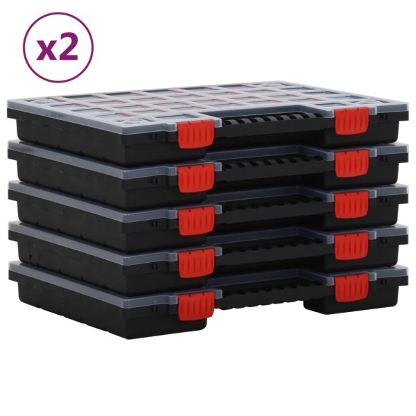 Assorted boxes, 10 units, 40x30x5cm, polypropylene