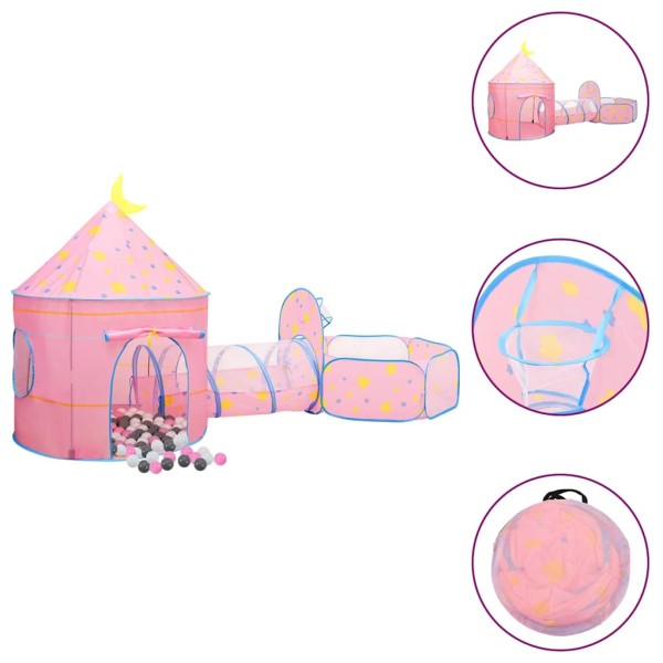 Play tent with 250 balls, pink, 301x120x128cm