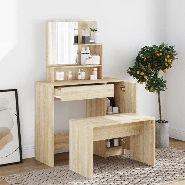 Dressing table set, oak color, 86.5x35x136cm