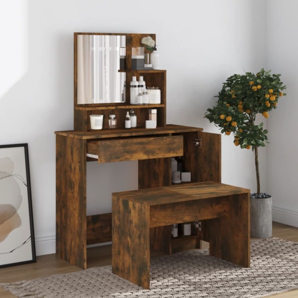 Dressing table set, smoky oak, 86.5x35x136cm