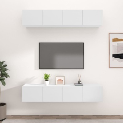 TV cabinets, 4 pcs., white,...