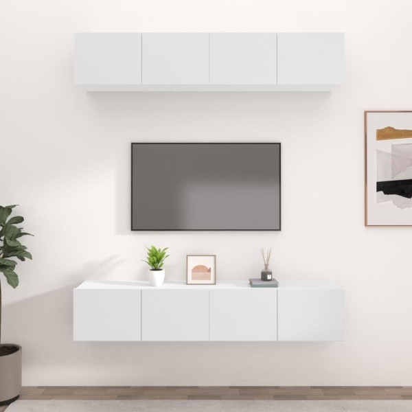 TV cabinets, 4 pcs., white, 80x30x30cm, wood