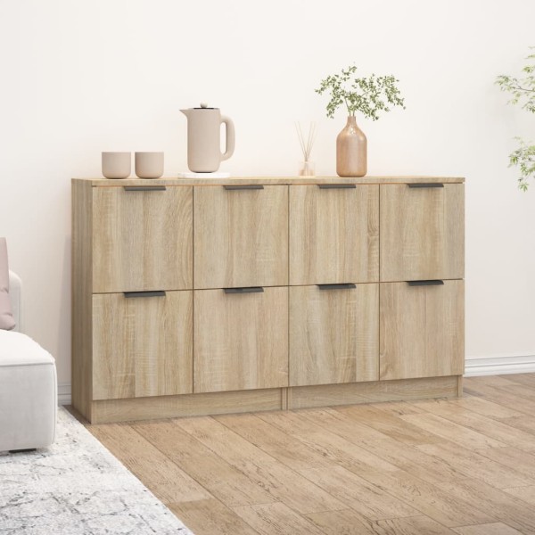 Side cabinets, 2 pcs., oak, 60x30x70cm, treated wood
