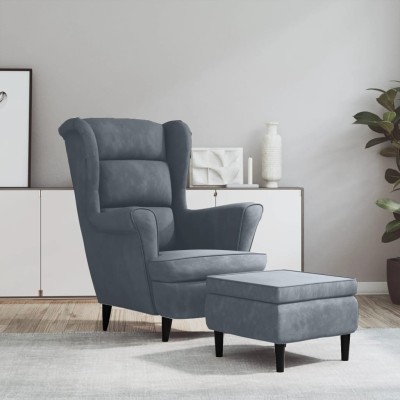 Chair with footrest, dark...