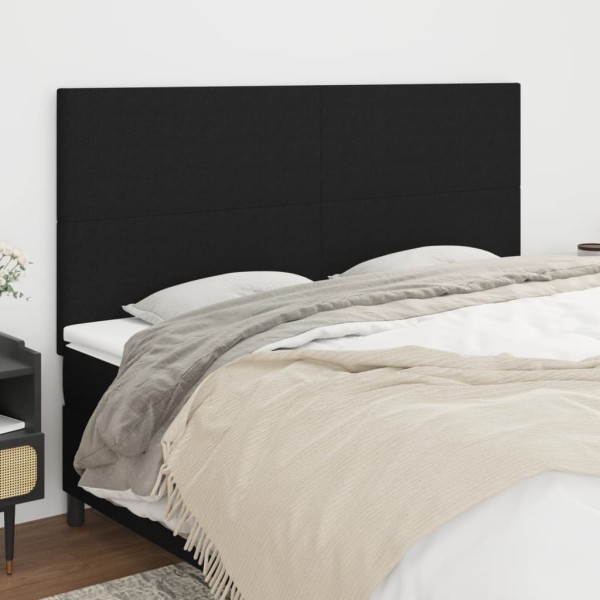 Headboard, black, 160x5x118/128 cm, fabric