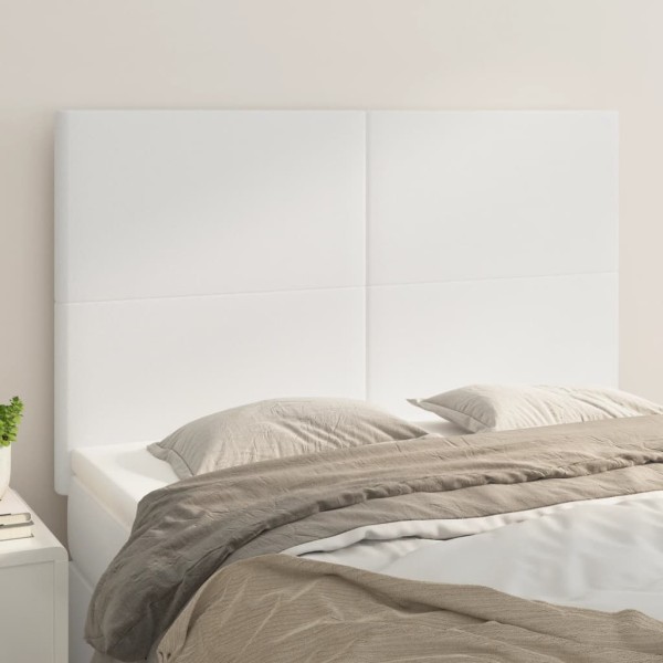 Headboard, white, 144x5x118/128 cm, artificial leather