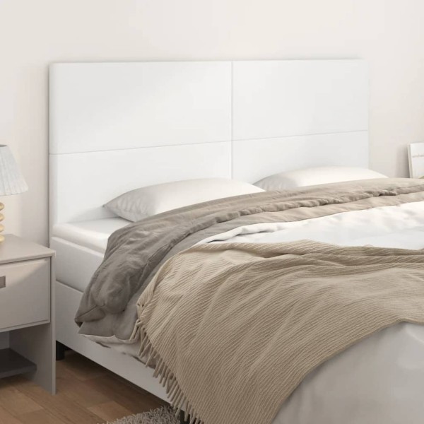 Headboard, white, 180x5x118/128 cm, artificial leather