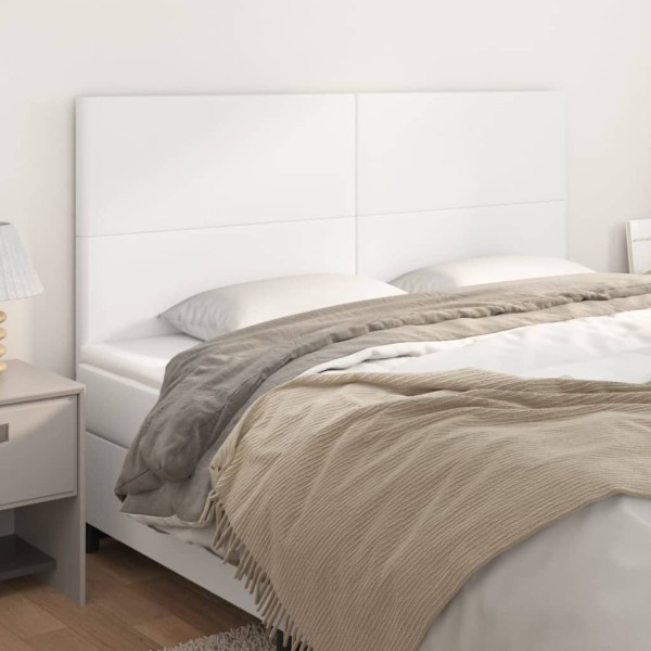 Headboard, white, 200x5x118/128 cm, artificial leather