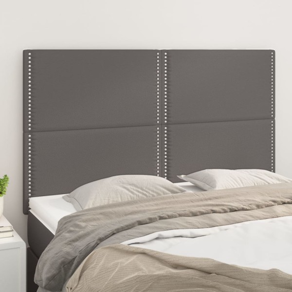 Headboard, gray, 144x5x118/128 cm, artificial leather