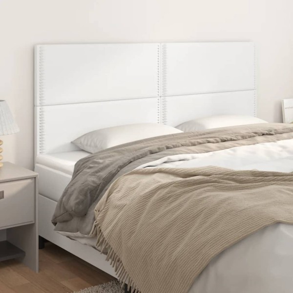 Headboard, white, 200x5x118/128 cm, artificial leather